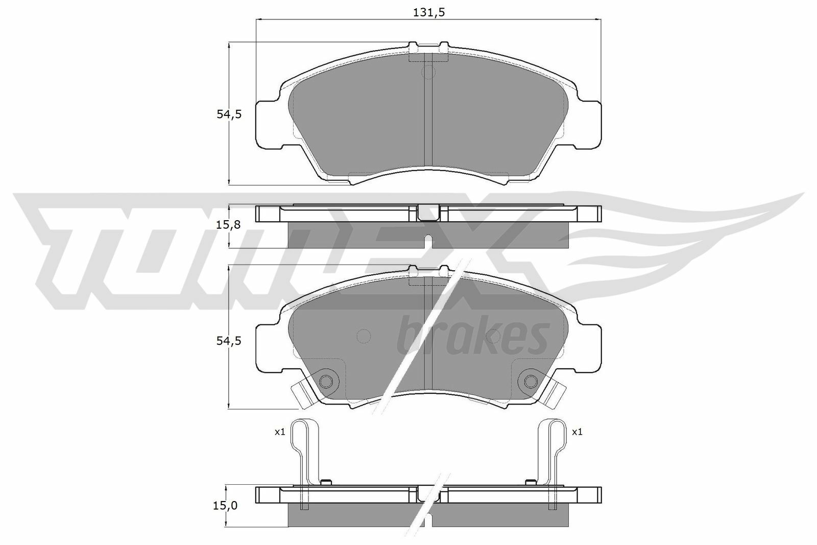 Sada brzdových platničiek kotúčovej brzdy TOMEX Brakes